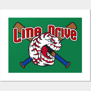 Line Drive Baseball Logo Posters and Art